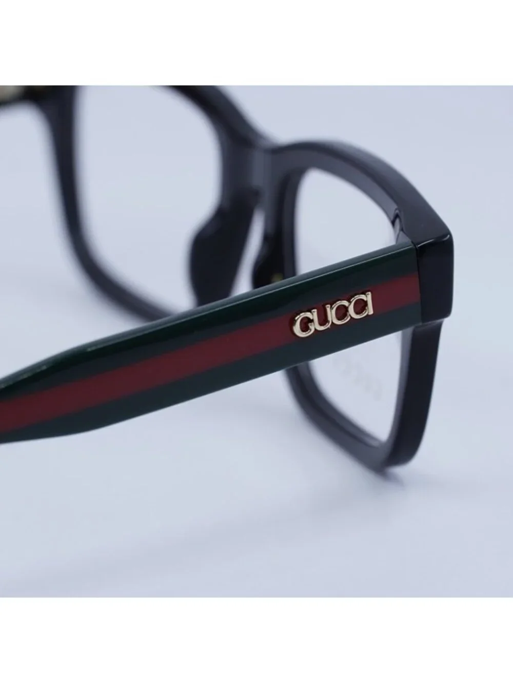 Gucci GG1865O 004 Eyeglasses Black/Green/Red 52mm Square Frame